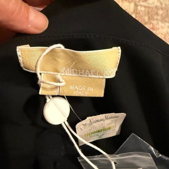 Michael Kors Black Halter Plunging neck Cocktail Dress  Fall 2008 Italy Sz 6 NWT - Picture 10 of 16